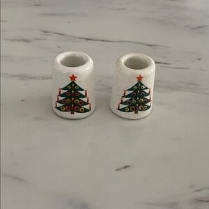 Christmas Tree Ceramic Mini Candle Holders